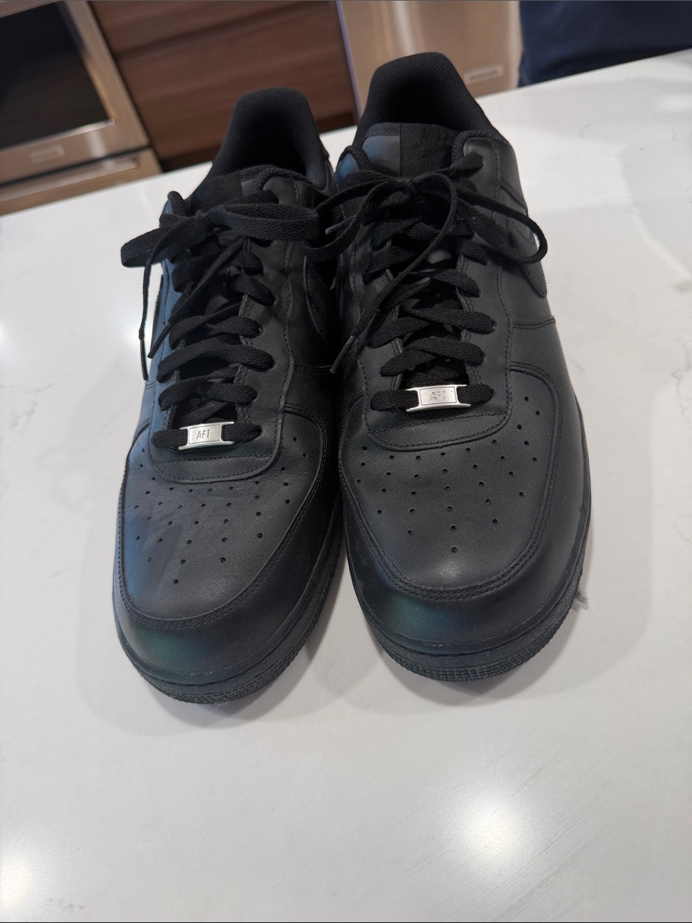 Nike Men's Black Leather Low-Top Sneakers